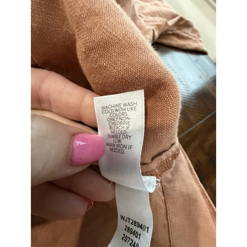 J. Jill 100% Linen Shacket Size XL Overshirt Light Jacket Burnt Orange #AAA11-1